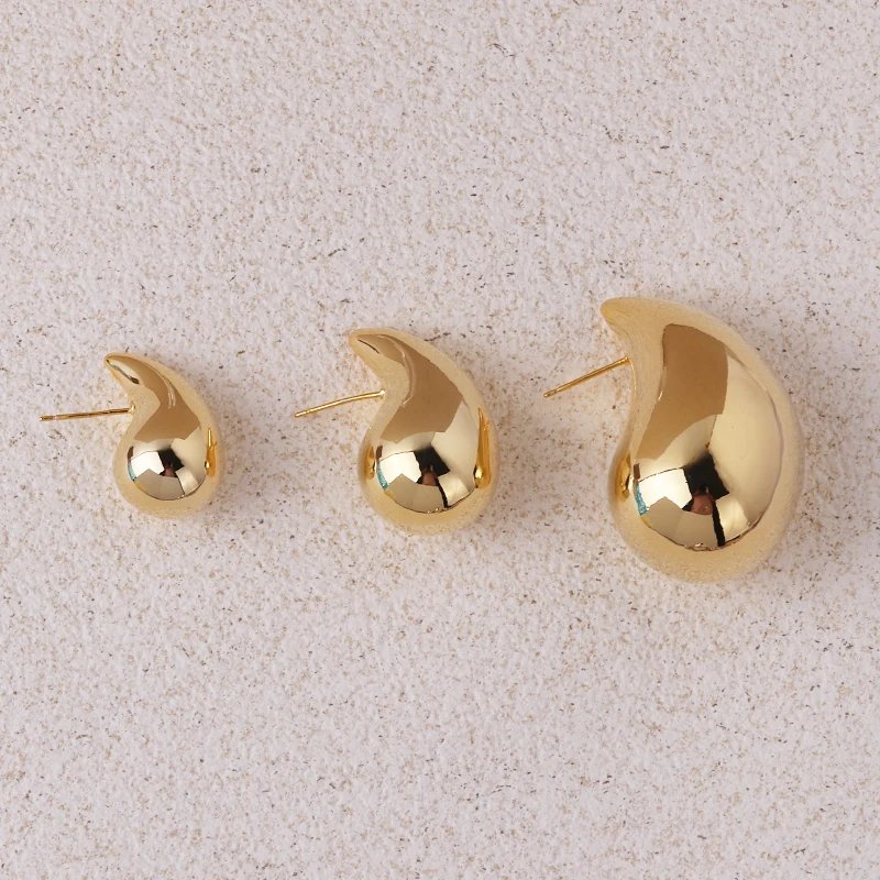Extra Large Drop Earring Oversized Chunky Hoop Earrings for Women Girl Lightweight Hypoallergenic Gold Plated Big Earrings