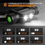 Headlamp 18650 Headlight Dual SST40 LED 1200lm USB Rechargeable Outdoor Tactical Working Lamp - Image 4
