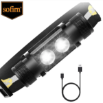 Headlamp 18650 Headlight Dual SST40 LED 1200lm USB Rechargeable Outdoor Tactical Working Lamp