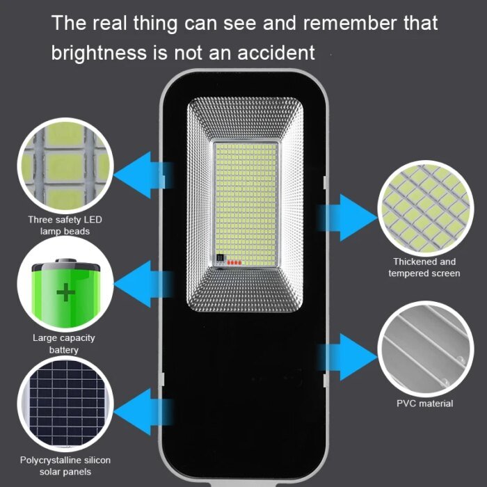 200W Powerful Solar Light Outdoor Solar Street Light 6000mah Waterproof Automatic Dusk to Dawn Street Light For Garage Garden - Image 3