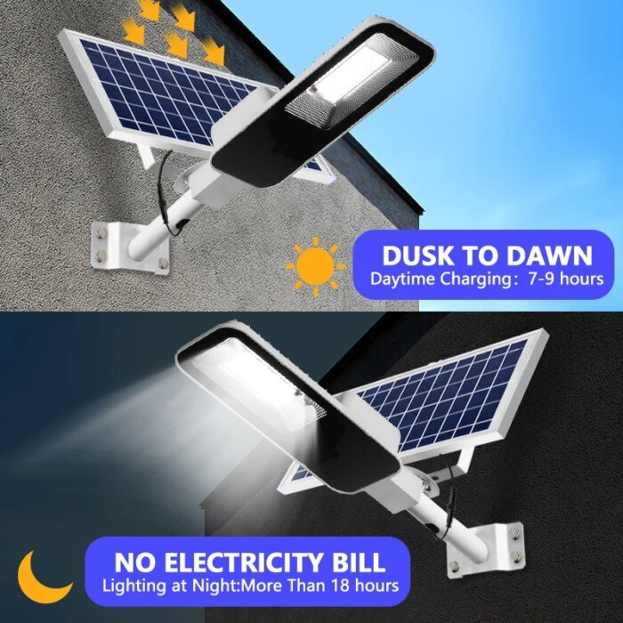 200W Powerful Solar Light Outdoor Solar Street Light 6000mah Waterproof Automatic Dusk to Dawn Street Light For Garage Garden - Image 2