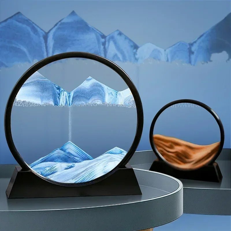 3D Moving Sand Art Picture Round Glass Deep Sea Sandscape Hourglass Quicksand Craft Flowing Sand Painting Office Home Decor Gift 3D Moving Sand Art Picture Round Glass Deep Sea Sandscape Hourglass Quicksand Craft Flowing Sand Painting Office Home Decor Gift