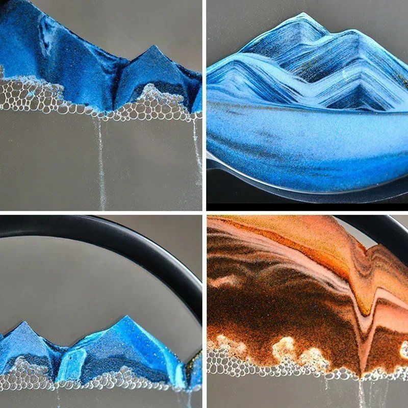 3D Moving Sand Art Picture Round Glass Deep Sea Sandscape Hourglass Quicksand Craft Flowing Sand Painting Office Home Decor Gift 3D Moving Sand Art Picture Round Glass Deep Sea Sandscape Hourglass Quicksand Craft Flowing Sand Painting Office Home Decor Gift