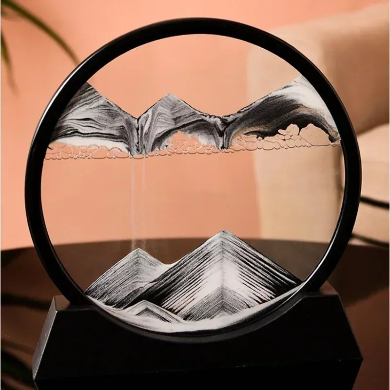 3D Moving Sand Art Picture Round Glass Deep Sea Sandscape Hourglass Quicksand Craft Flowing Sand Painting Office Home Decor Gift 3D Moving Sand Art Picture Round Glass Deep Sea Sandscape Hourglass Quicksand Craft Flowing Sand Painting Office Home Decor Gift