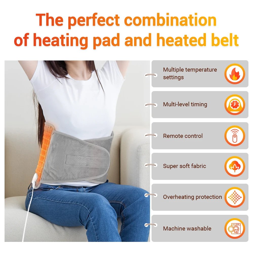 Electric Heating Waist Belt Warm Thermal Pad Office Home Temperature Control Waist Belt Warming Back Hand Warmer Electric Heating Waist Belt Warm Thermal Pad Office Home Temperature Control Waist Belt Warming Back Hand Warmer