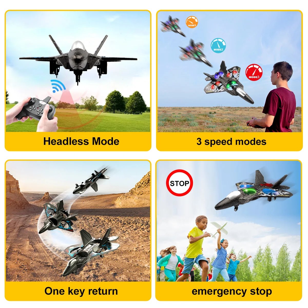 L0712 RC Plane 2.4G Remote Control Aircraft Gravity Sensing Aircraft Glider with Light EPP Foam Fighters for Boys Children