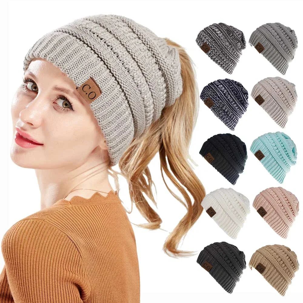 Knitted Hat Autumn And Winter Korean Version Velvet Thickened Pullover Hat Ear Protector Head Cap Outdoor Cycling Beanie
