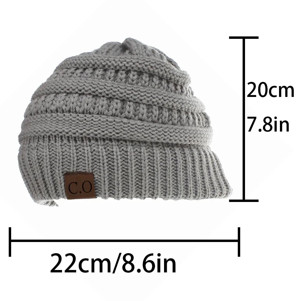 Knitted Hat Autumn And Winter Korean Version Velvet Thickened Pullover Hat Ear Protector Head Cap Outdoor Cycling Beanie