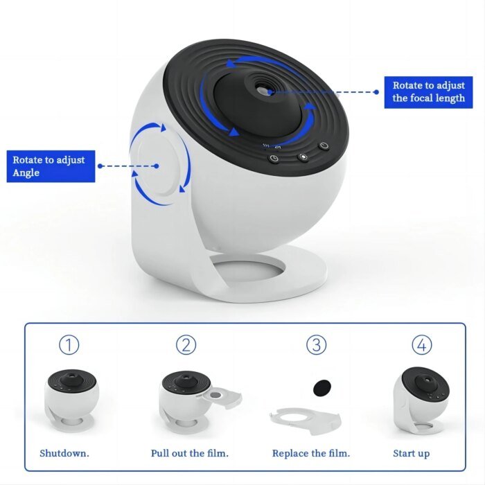 LED Night Light Galaxy Projector Starry Sky Projector 360° Rotate Planetarium Night Lamp For Room Decorative - Image 4