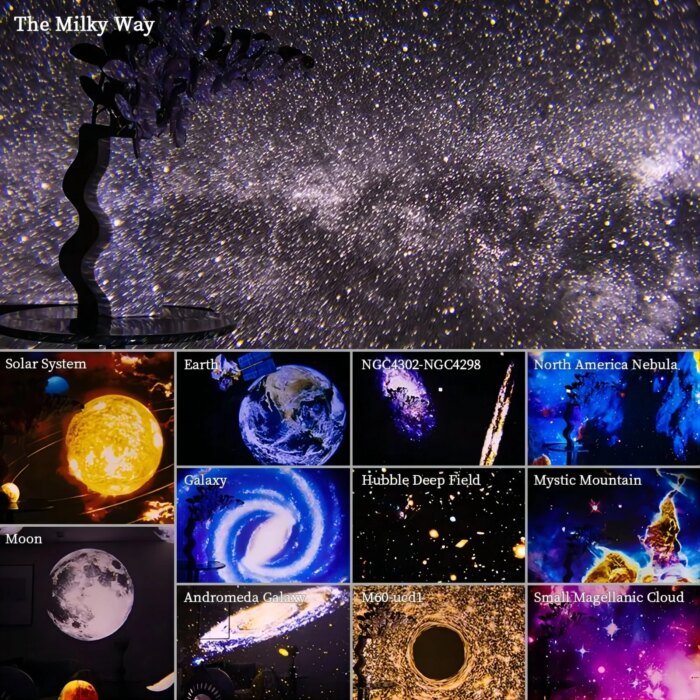 LED Night Light Galaxy Projector Starry Sky Projector 360° Rotate Planetarium Night Lamp For Room Decorative - Image 3