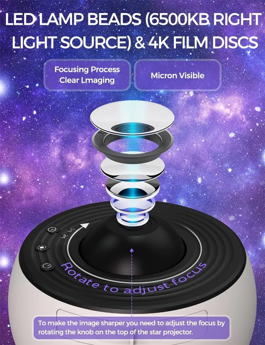 LED Night Light Galaxy Projector Starry Sky Projector 360° Rotate Planetarium Night Lamp For Room Decorative Children Kids Gift LED Night Light Galaxy Projector Starry Sky Projector 360° Rotate Planetarium Night Lamp For Room Decorative Children Kids Gift
