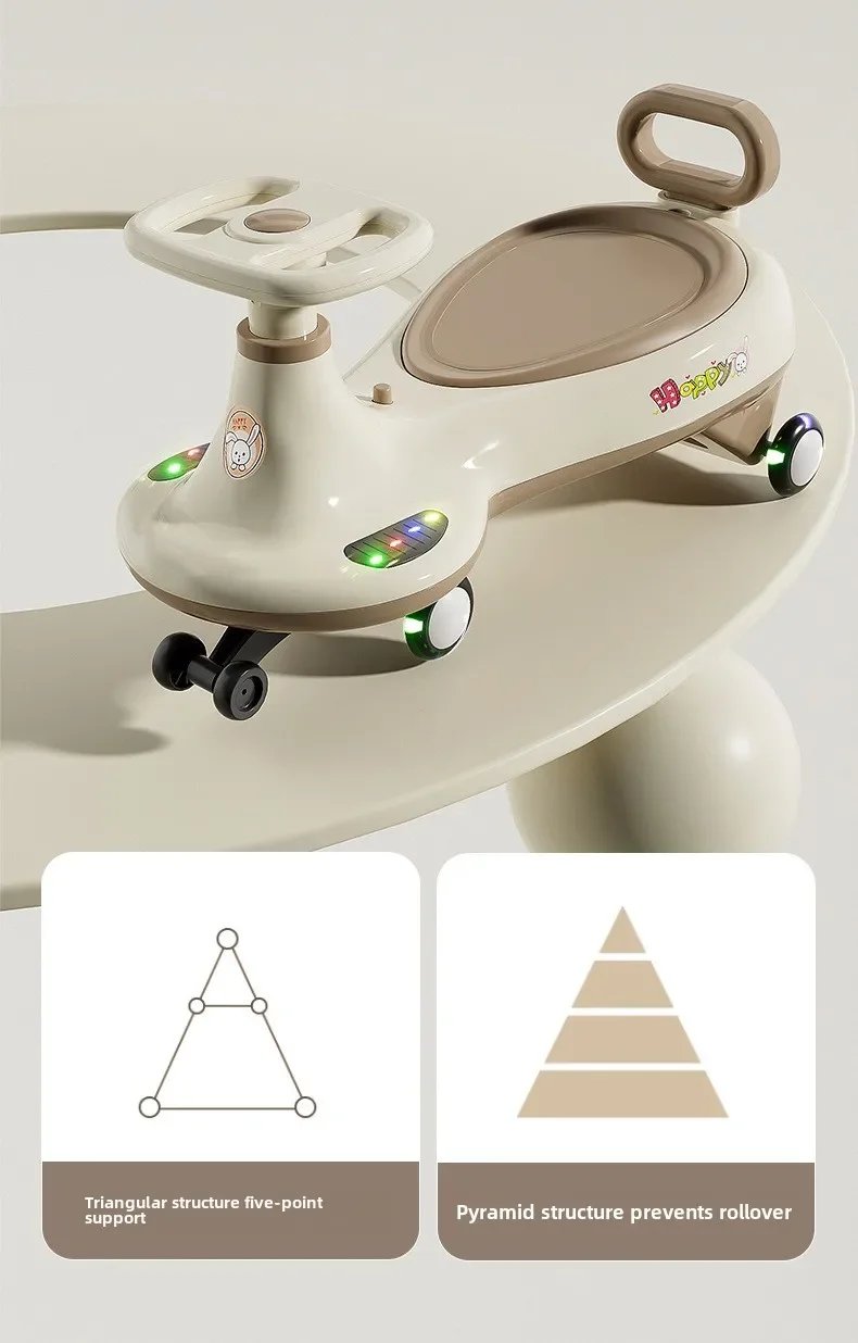 Battery version Children's twist car anti-rollover rocking car 3-6 years old boy girl scooter silent Swing car With Light &Music Battery version Children's twist car anti-rollover rocking car 3-6 years old boy girl scooter silent Swing car With Light &Music