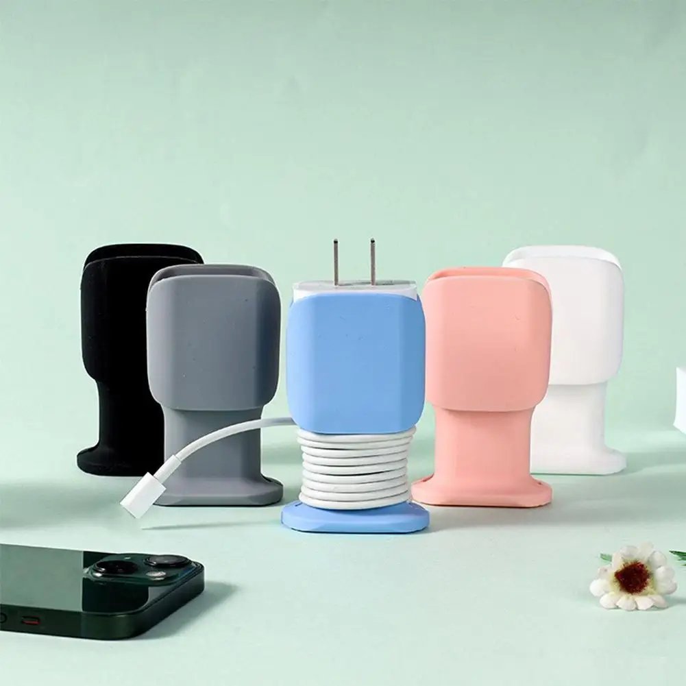 2 in 1 Silicone Charger Protector For iPhone 25W Charger Portable Anti-Break Protection Case Convenient Cable Storage