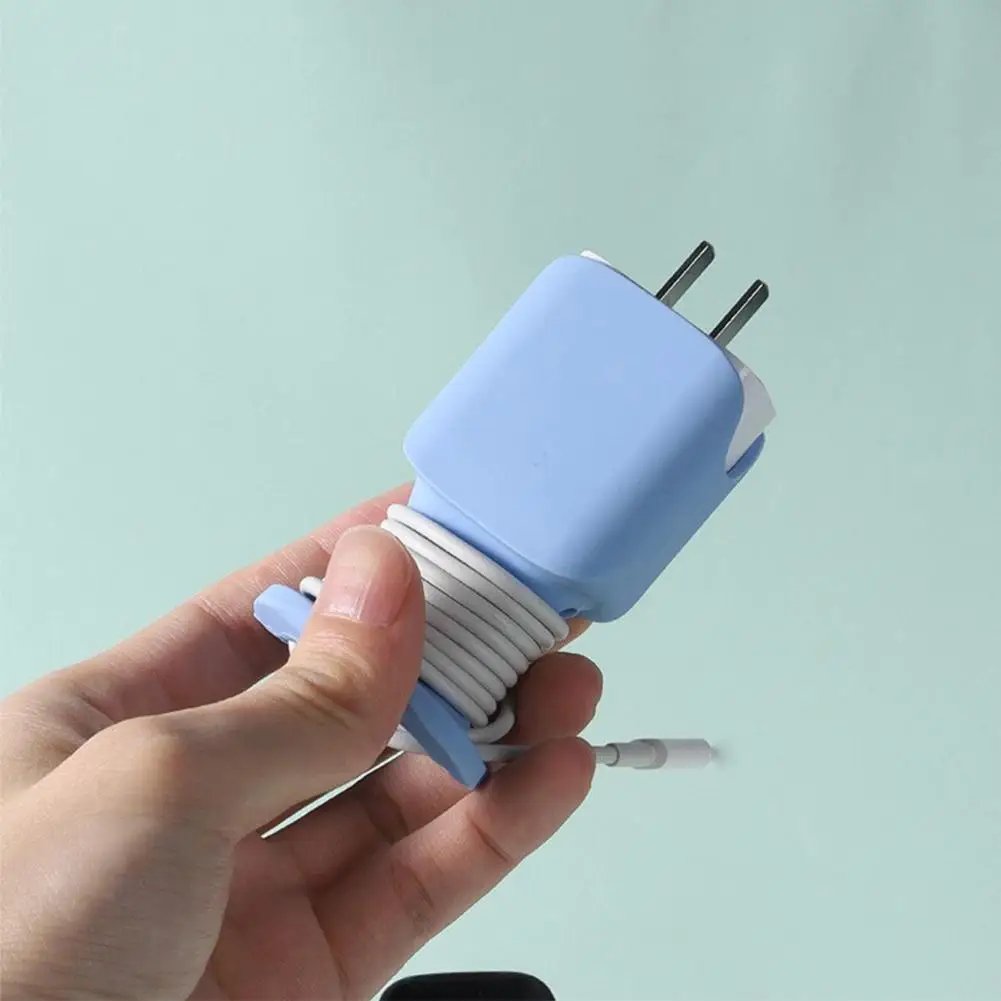 2 in 1 Silicone Charger Protector For iPhone 25W Charger Portable Anti-Break Protection Case Convenient Cable Storage