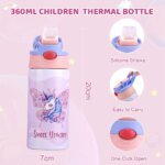 Kids Thermos Bottle Stainless Steel Thermos Mug Leak-Proof Vacuum Flasks Children Unicorn Thermal Water Bottle For School - Image 2