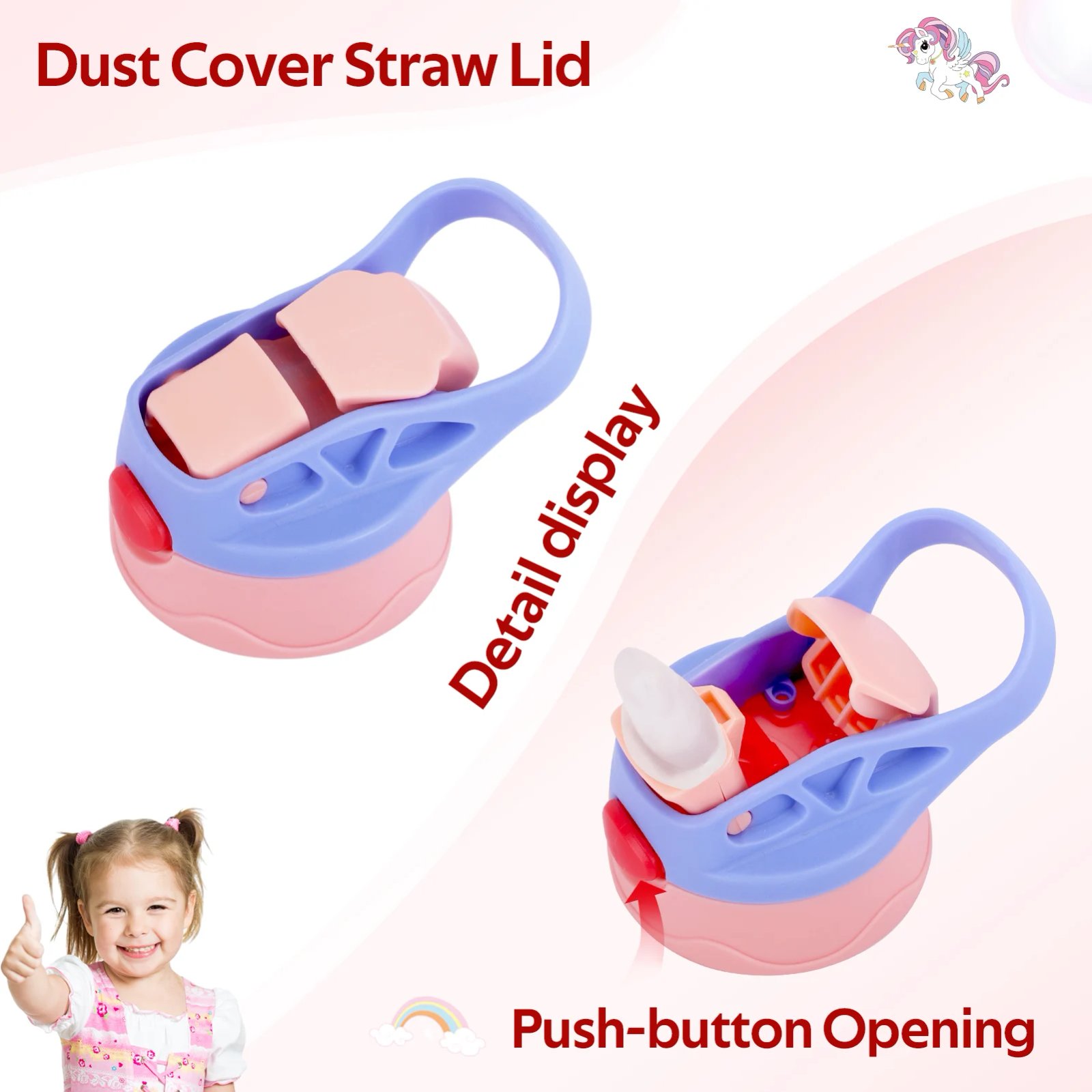 360ML Kids Thermos Bottle Stainless Steel Thermos Mug Leak-Proof Vacuum Flasks Children Unicorn Thermal Water Bottle For School