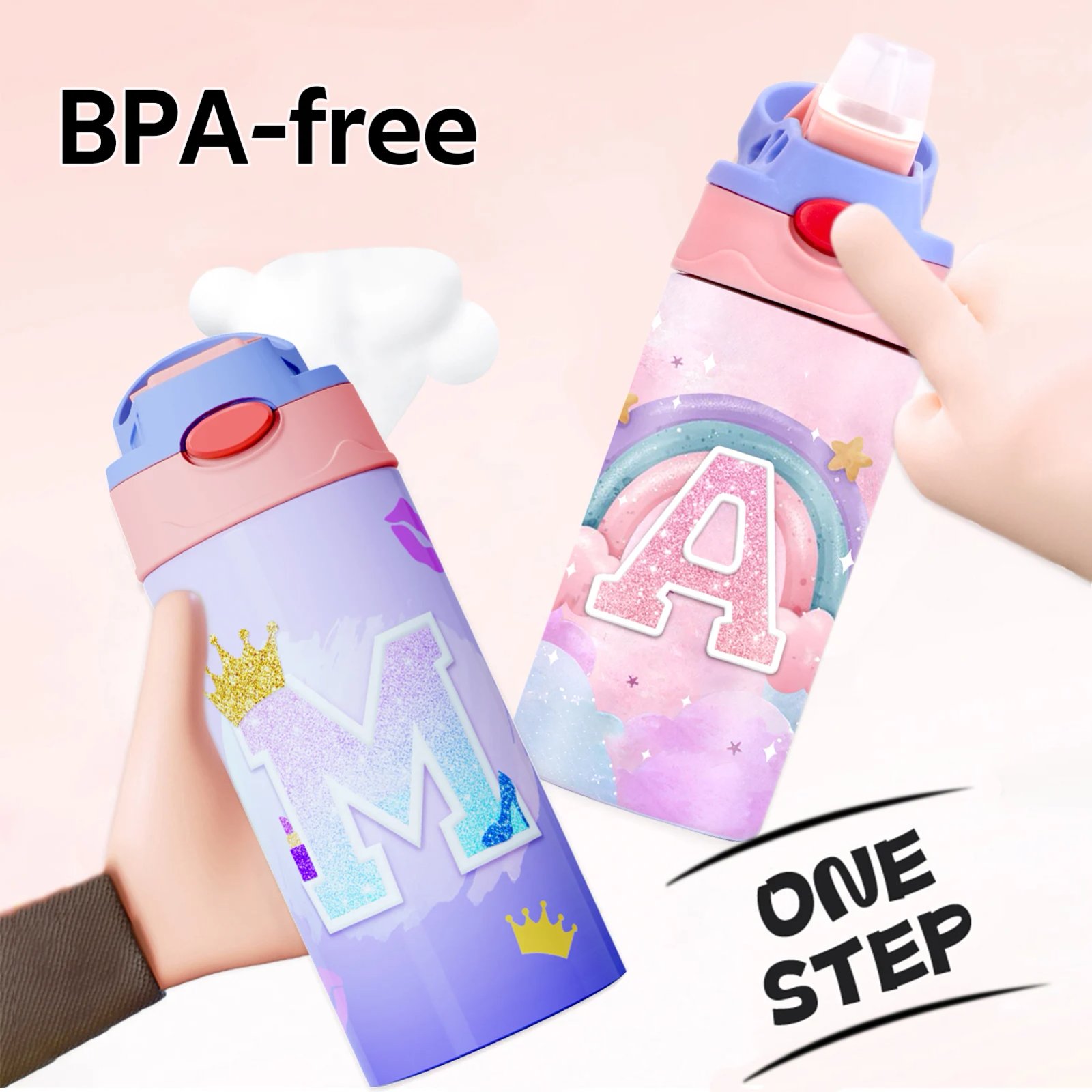 360ML Kids Thermos Bottle Stainless Steel Thermos Mug Leak-Proof Vacuum Flasks Children Unicorn Thermal Water Bottle For School