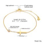 Cross Crescent Moon Star Bracelet, Stainless Steel Female Adjustable Link Stacked Layered - Image 6
