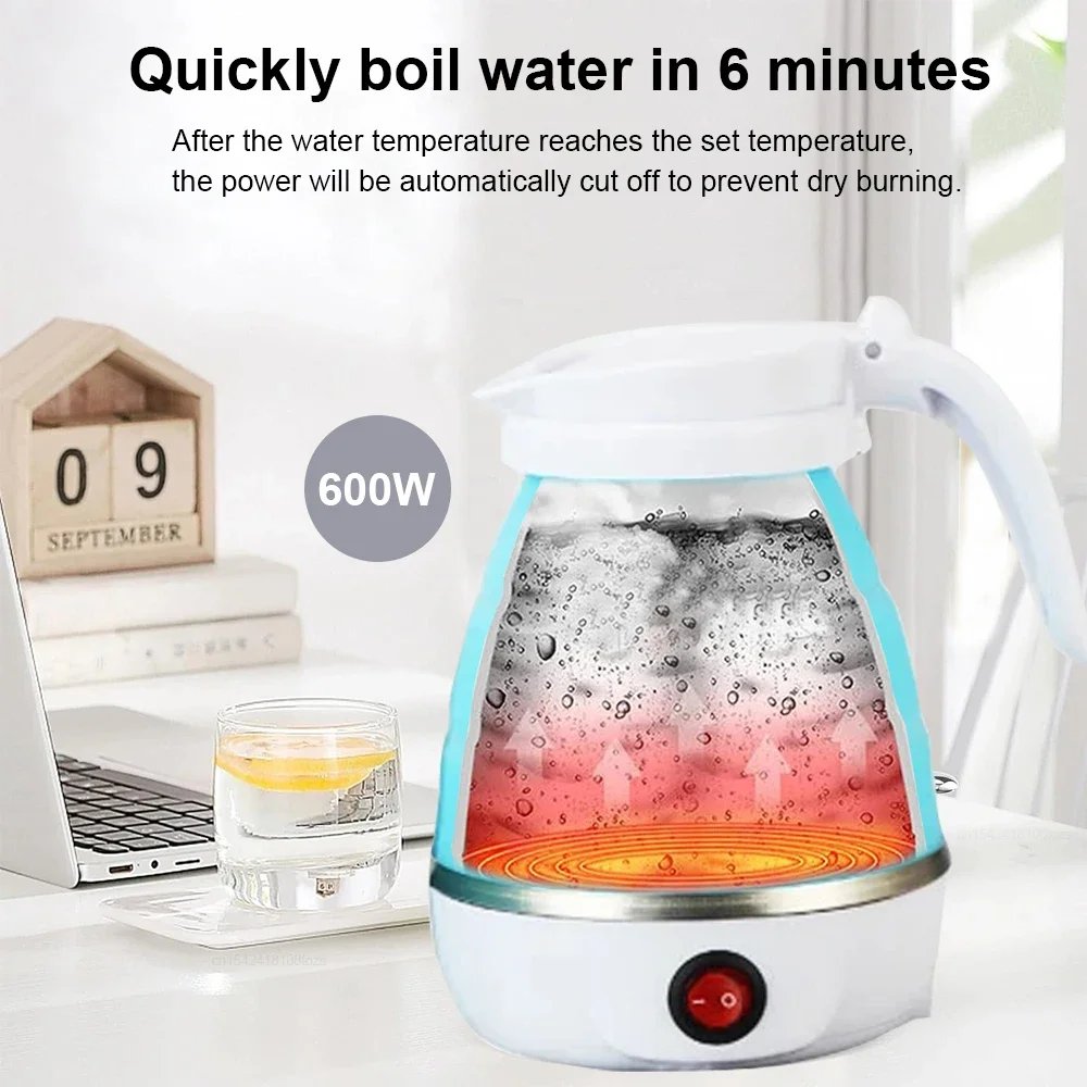 Electric Kettle Folding Electric Port Portable Travel Camping Kettle 600ML Electric Water Heater Portable Foldable Kettle Port Electric Kettle Folding Electric Port Portable Travel Camping Kettle 600ML Electric Water Heater Portable Foldable Kettle Port