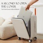 Front Laptop Pocket Suitcase Wide Handle Travel Suitcase Men 20''Carry-On Luggage Women PC Aluminum Frame Trolley Case 24'' - Image 2