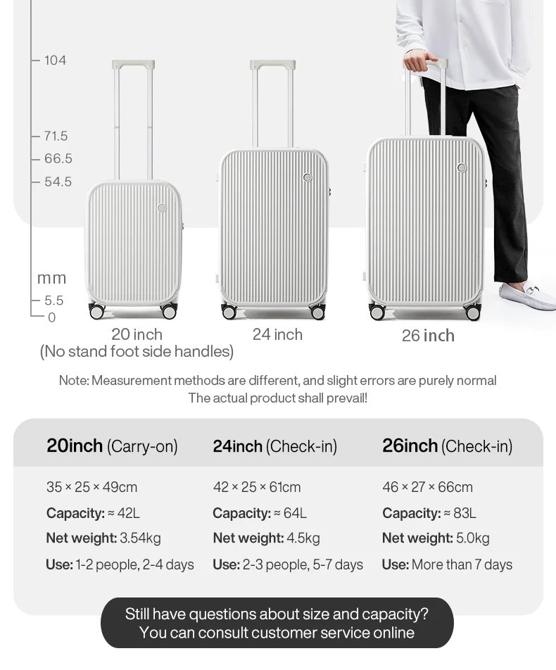 Mixi 2024 New Design Suitcase Carry On Luggage with Cup Phone Holder Hard Shell Rolling Luggage PC Spinner Wheels Trolley Case