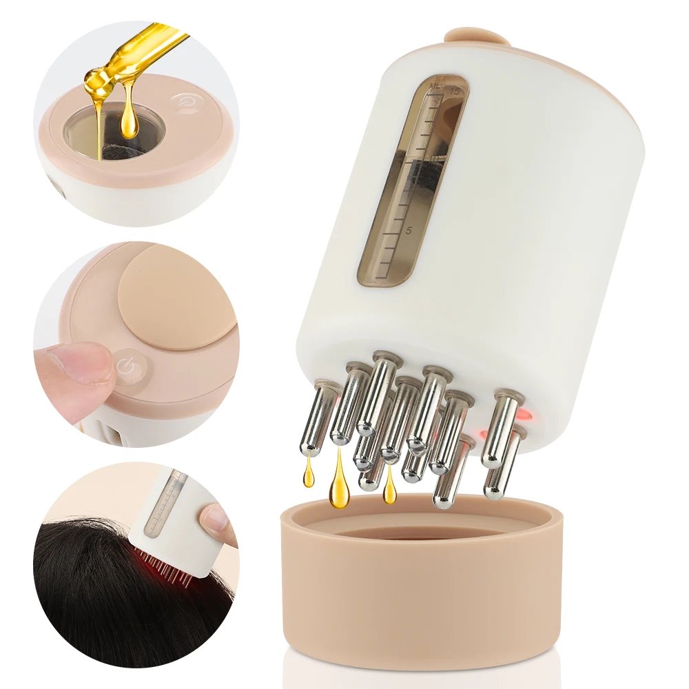 Electric Intelligence Scalp Massage Applicator Hair Care Essential Oil Ball Massage Red Light Vibration Hair Generative Artifact