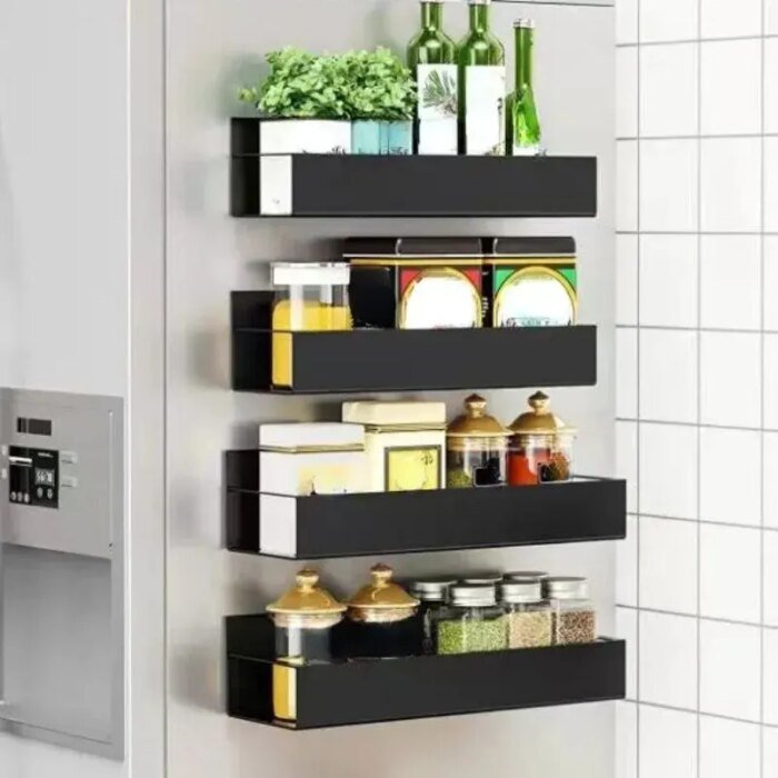 2pcs Magnetic Storage Shelf Household Kitchen Refrigerator Washing Machine Side Hanging Storage Rack, Multifunctional Storage - Image 5